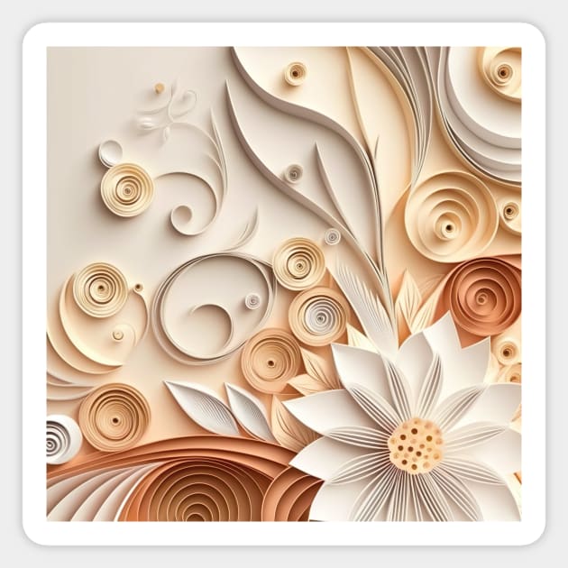 Beautiful floral design with very light and muted earth shades Sticker by UmagineArts